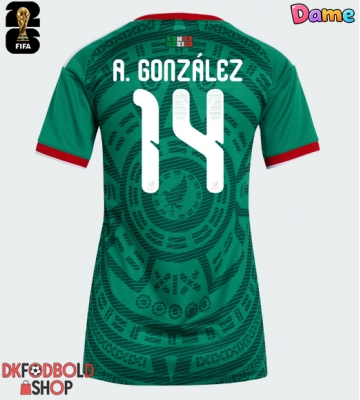 Mexico Armando Gonzalez #14 Hjemmebanetrøje Dame VM 2026 Kort ærmer Mexico Armando Gonzalez #14 Hjemmebanetrøje Dame VM 2026 Kort ærmer